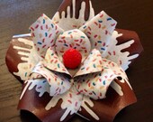 Cake Icing and Sprinkles with Strawberry Hair Flower Fascinator