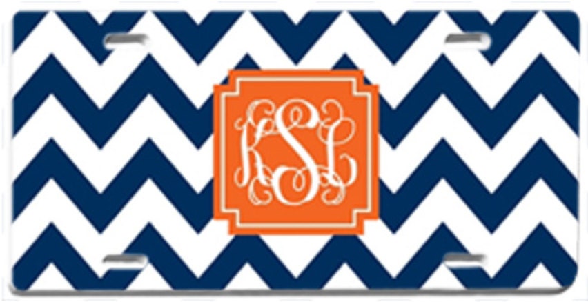 Personalized Monogrammed License Plate Car Tag
