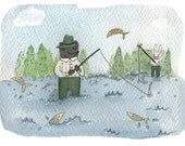 Bear and Bunny Salmon Fishing