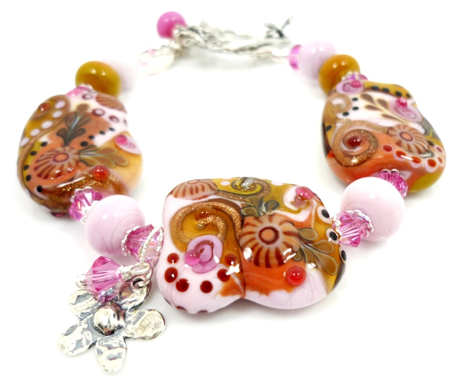 Abstract Bracelet, Free Form Bracelet, Lampwork Bracelet, Glass Bracelet, Beaded Bracelet, Beadwork Bracelet