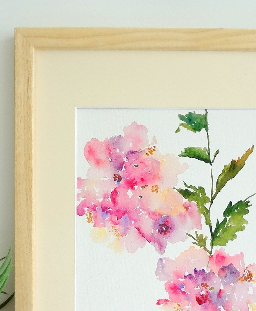 Hydrangea Flower Watercolor, Fine Art Print 8.5x11, Watercolor Flowers