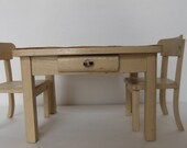 Miniature German Table and Chairs Kitchen 1950s Toy Etsy.        Wood, Handmade, Dollhouse Furniture Doll House Furniture
