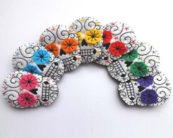 Mexican Sugar Skull Felt Brooch