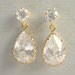 Studs, Crystal Clear Glass Teardrops Drop Earrings, Bridal Earrings, Bridal Jewelry