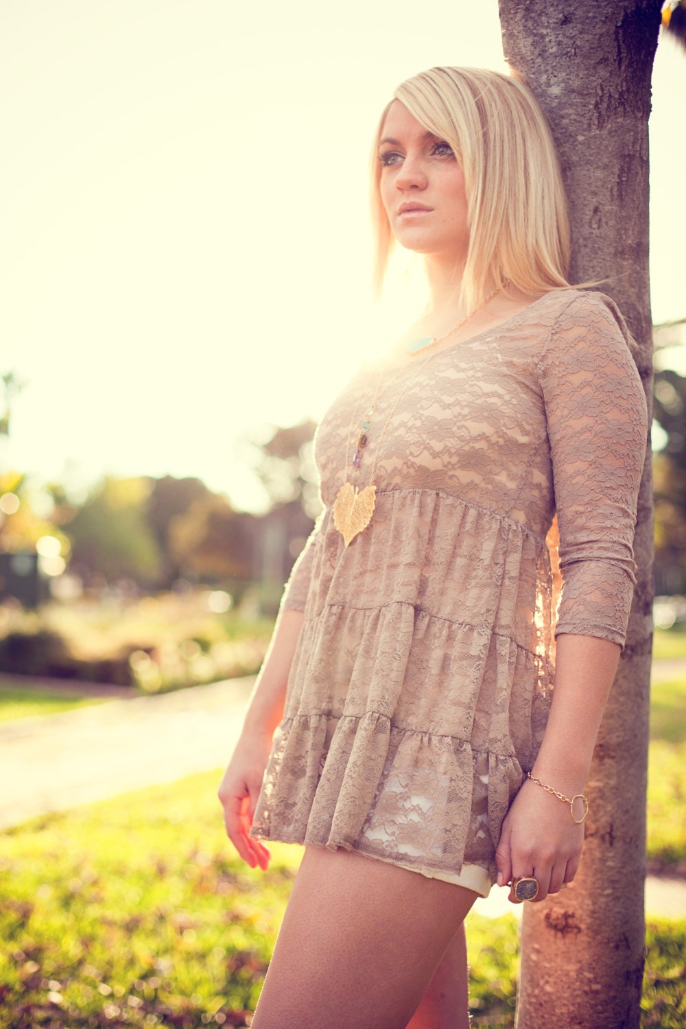 Cottonwood Leaf Gold Necklace