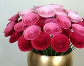 Spring Pink Ombre Paper Flower Centerpiece: 30 Mini Pink Paper Flowers, Modern Mother's Day Gift, Pink Spring Bouquet