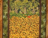 Art Quilt Poppy Fields Forest Quilt Wall Hanging