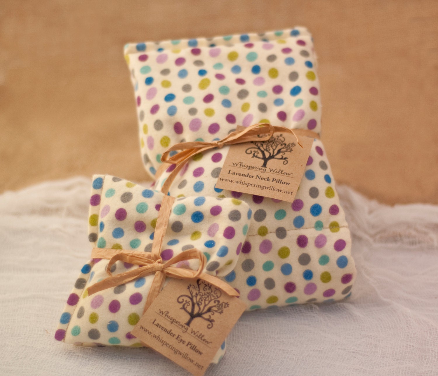 Organic Lavender and Flax Seed Neck/Eye Pillow Combo