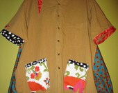 Spicy Mustard Upcycled shirt fits sizes thru 4x