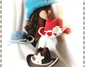 COWBOY Crochet Hat Pattern Size Newborn to Adult Boutique Design - No. 53 by AngelsChest