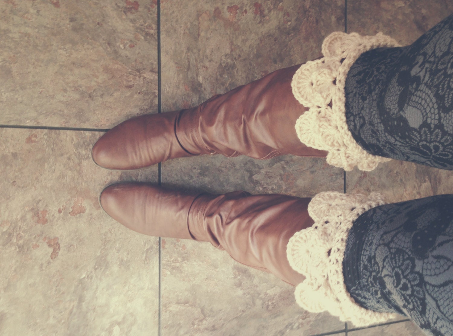 Pretty, Chic Boot Cuffs/ Boot Warmers/ Leg Warmers/ Boot Topper- Beige