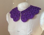 Crochet collar, Peter Pan collar, Detachable crochet collar, Purple- COTTON- NEW