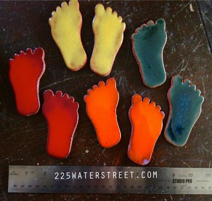 Handmade Ceramic Tile Feet Lg Shapes For Mosaic Tile and Stained Glass - Mosaic Cut Out Series