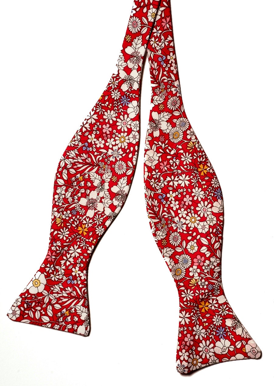 Pomp & Ceremony, Men's Bow tie, Liberty of London Junes Meadow red