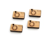 Mini Camera Charms - Laser Cut Wood - Free Shipping - Itsies by Timber Green Woods