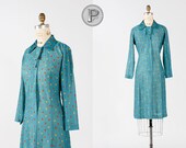BLOWOUT SALE // 1960s dress large / 60s polka dot dress : Junie