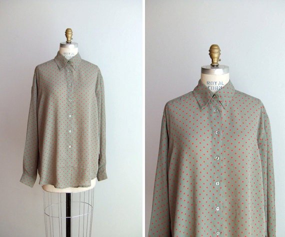 Vintage 1990s polka-dot printed shirt