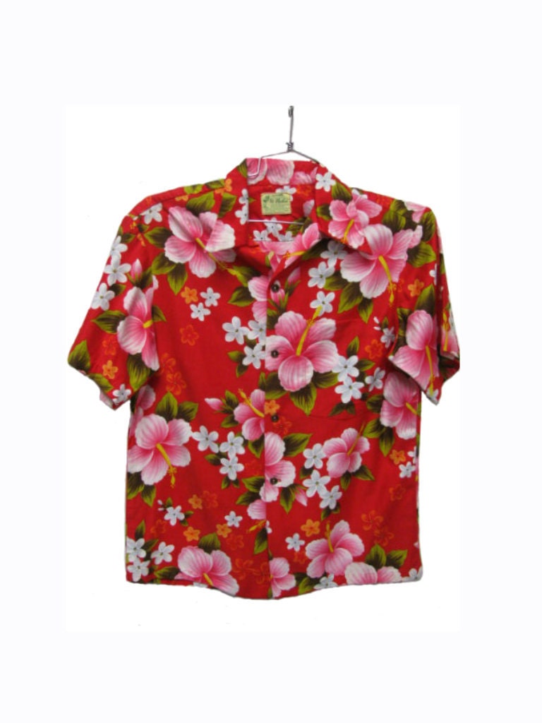 Vintage Hawaiian Shirt Mens 1960 Ui Maikai Tropical Summer Rockabilly Lounge Vacation Shirt XL