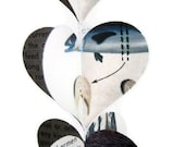 Fishing- Heart Garland- Repurposed Vintage Field Guide to Fishing- Landfill- friendly Decoration
