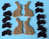 Rabbit Bunny Cut Outs Die Cuts Wool Felt 4 large 12 small Penny Rug Applique Candle Mat Ornament