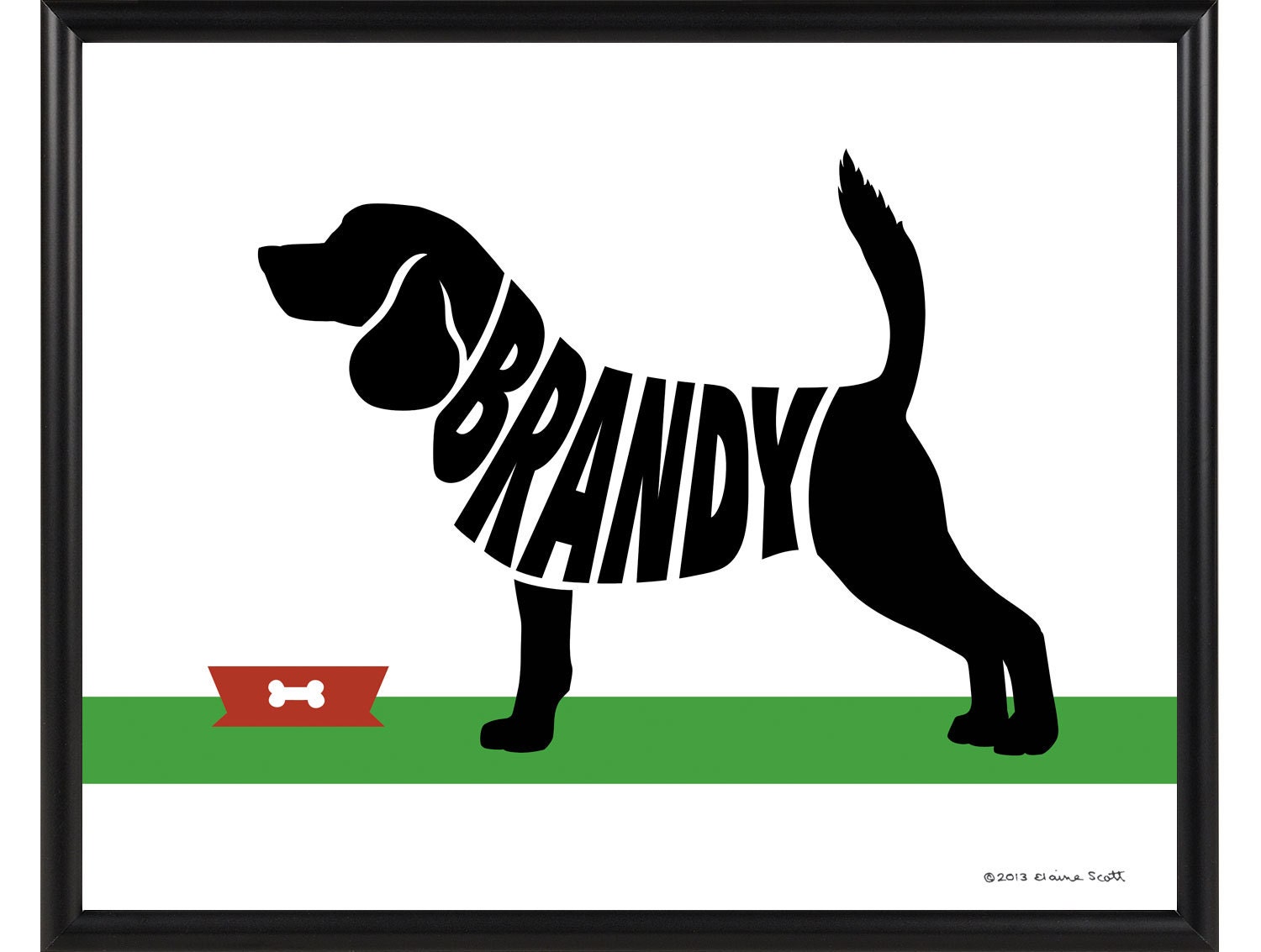 Beagle Gift for Dog Lovers - Personalized Beagle Print - Framed 8x10 Dog Print