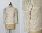 vintage 1960s ivory blouse / sale