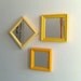Framed Mirror Set of Three in Three Shades of Yellow