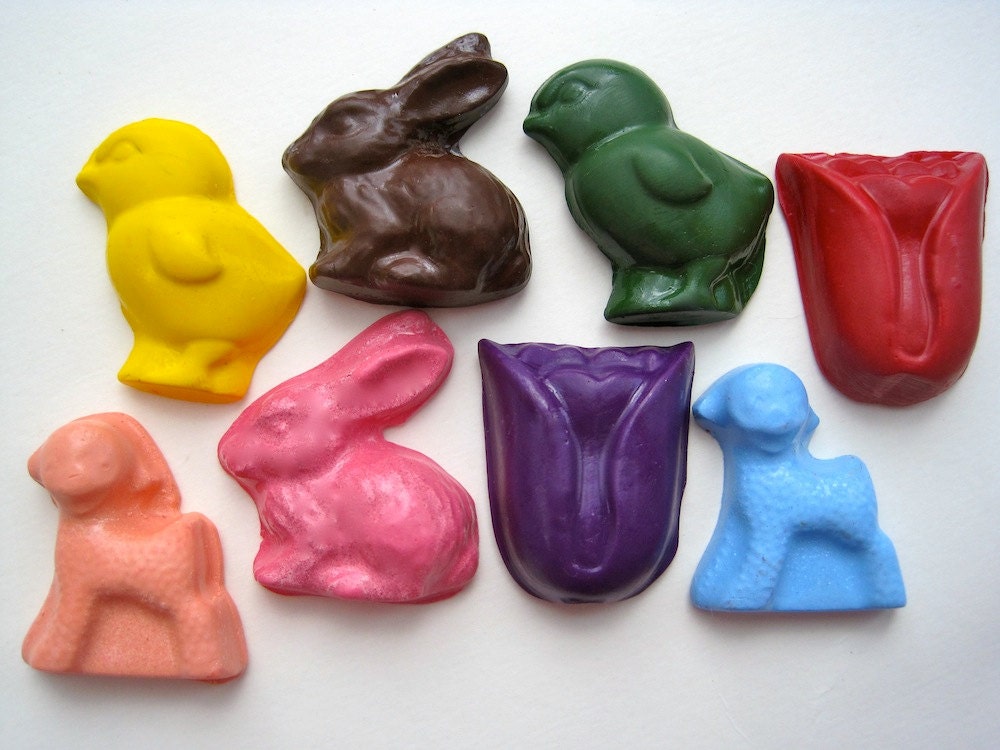 All Natural ECO Friendly Kids Handmade SOY CRAYON Happy Spring (Set of 8)