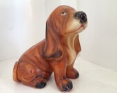 MAY 10% SALE large china Basset Hound - dog figure