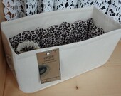 Purse ORGANIZER Shaper / 10.75" x 5.5" x 7"H / With stiff wipe-clean bottom & elastic loop / Light Leopard On Natural / READY To Ship