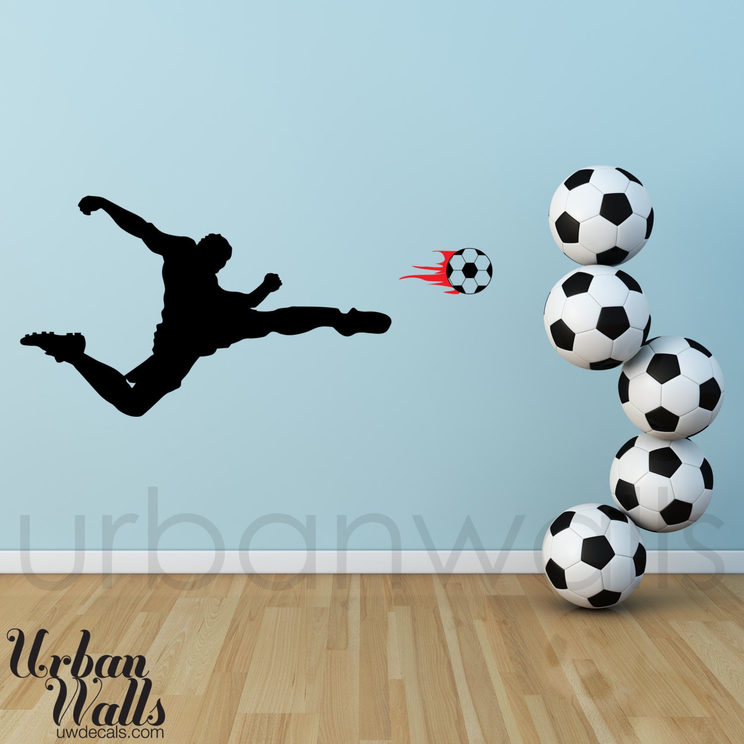 Vinyl Wall Sticker Decal Art - Soccer Player