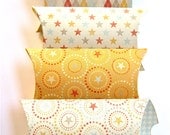 Pillow Boxes Set of 12 Mod Coordinating Patterns of Stars, Stripes, Flowers