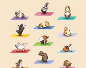 Yoguineas 8x10 Namast-Hay Poster - yoga guinea pigs collection