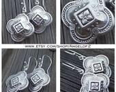 Simply Boho Chic Silver Medallion Metal Drop Earrings