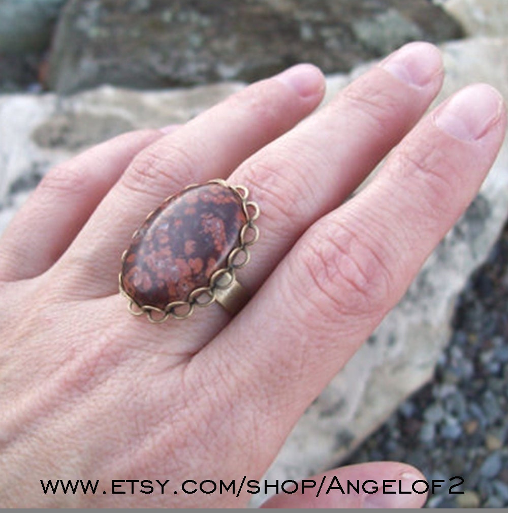Shaman Travels - Leopard Jasper Lace Adjustable Ring
