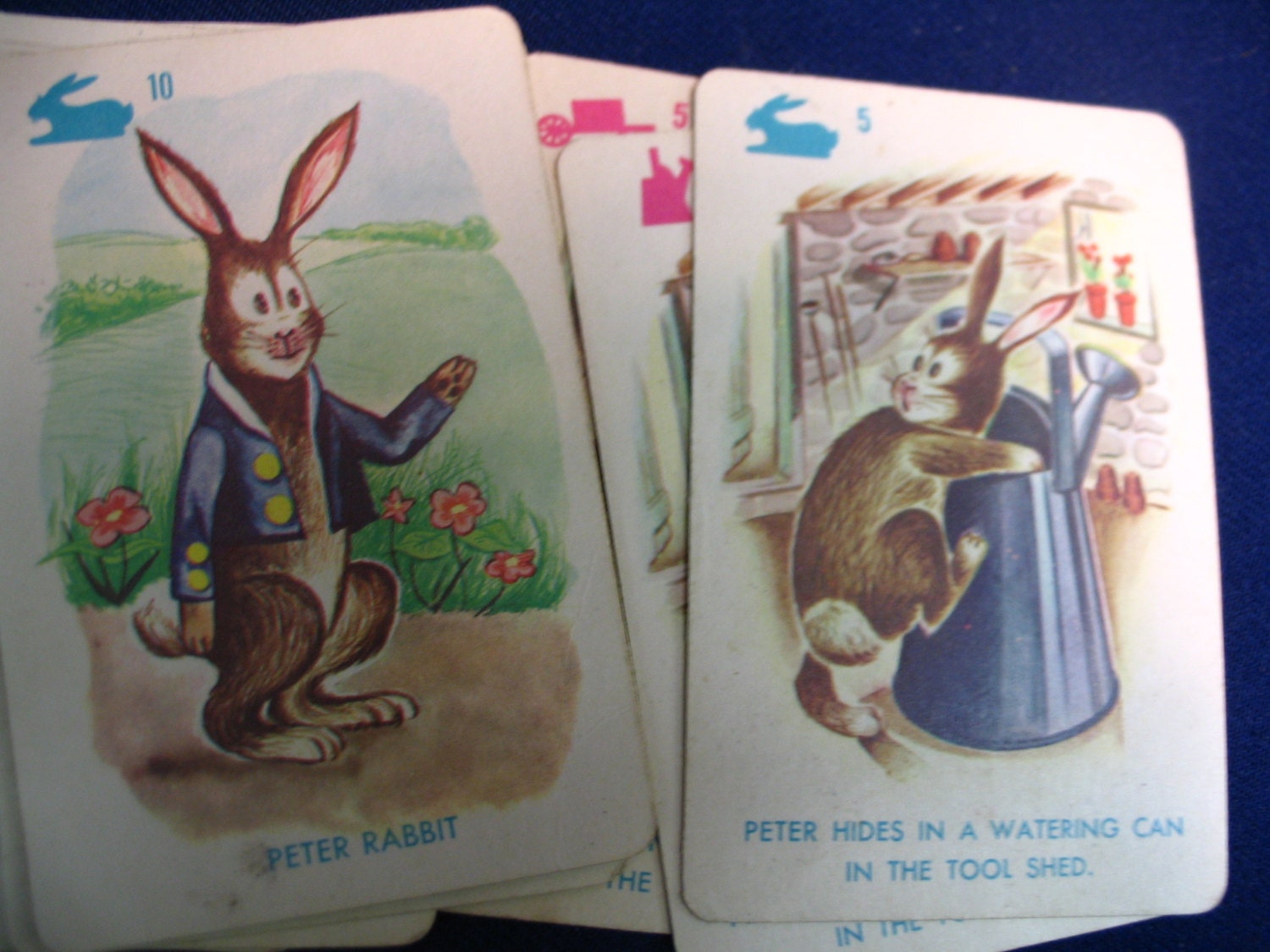 vintage PETER RABBIT RUMMY Cards with rules Rochester New York