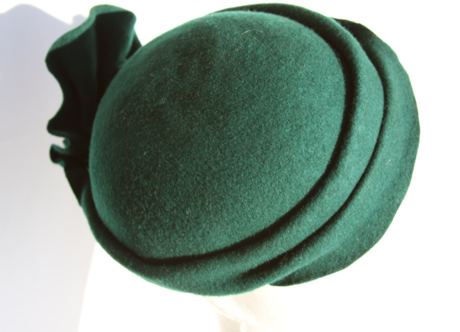 hunter green hat beret pillbox hand blocked luxury millinery women