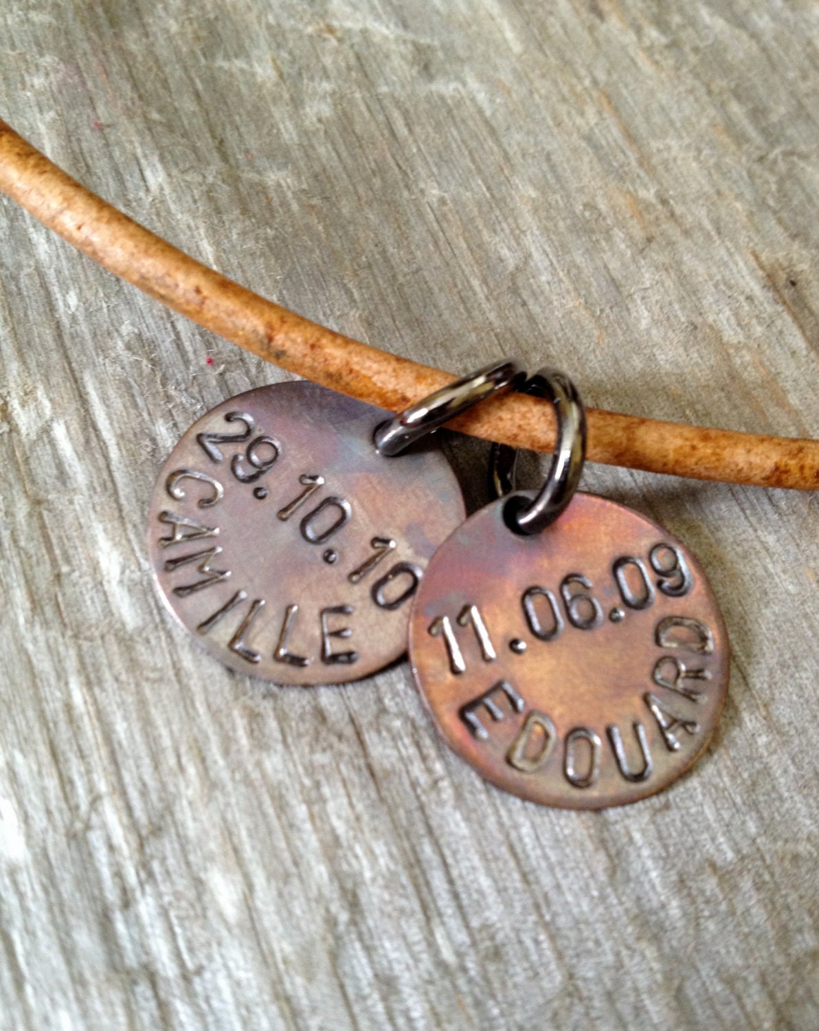 Mens Leather Necklace- Daddy Necklace- Father's Day Gift- Personalized Jewelry