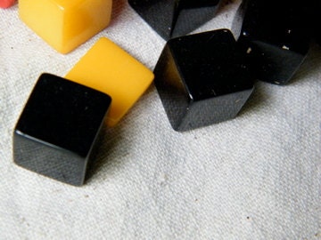 Bakelite Cubes / .5" /Assemblage and Jewelry / Pendants / Cufflinks / Wedding / New Old Stock