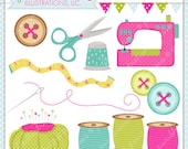 Crafty Sewing Cute Digital Clipart for Commercial and Personal Use, Sewing Clipart, Buttons Il_170x135