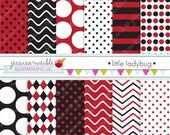 Little Ladybug Cute Digital Papers Backgrounds for Personal and Commercial Use, Ladybug Patterns Ladybug Backgrounds Il_170x135