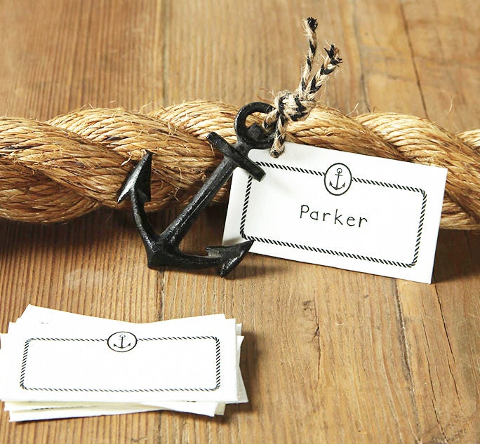 Black Cast Iron Anchor - Nautical Wedding Place card Holder