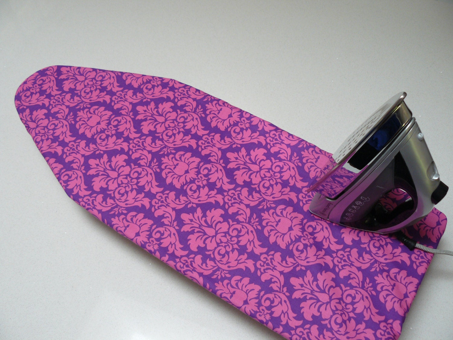 Ironing Board Cover TABLE TOP Damask in Purple and Pink