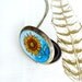 Sunflower necklace locket, flower jewelry, boho style floral, wearable art, sunflower locket, LIMITED EDITION