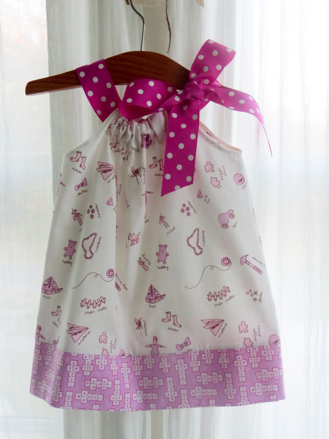 Immediate free shipping - Child's Play pillowcase dress - 6m and 18m.