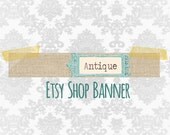 Etsy Shop Banner. Antique Vintage Turquoise Frame. Shabby Chic. Digital Shop Makeover Series