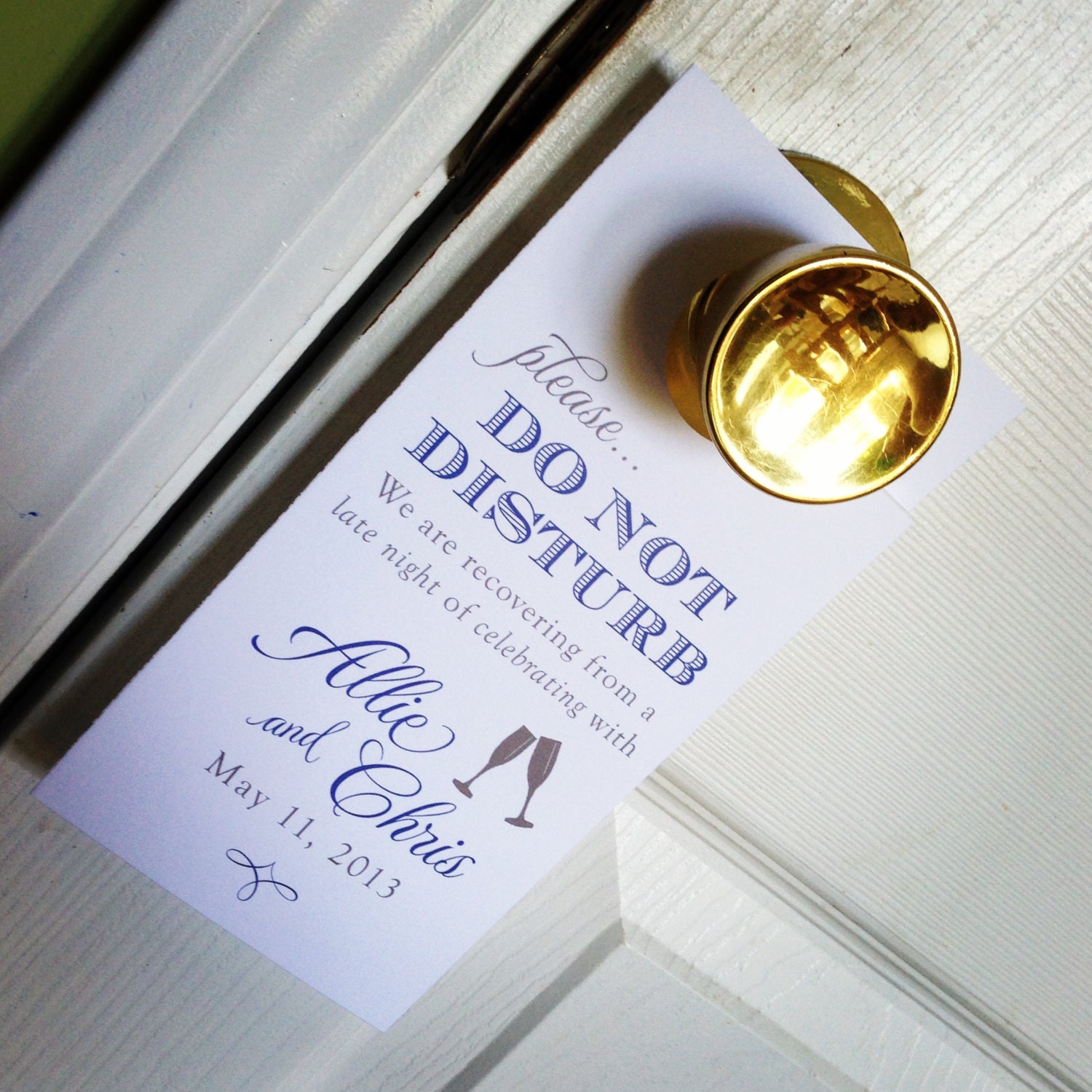 Wedding Door Hangers - Do Not Disturb - Welcome Bag Fun - Custom Colors / Fonts Available