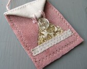 Patchwork Pouch Pendant, Medicine Bag, Textile Necklace, Recylced Upcycled Fabrics, Token, Totem, Memento Purse, Fiber Art Gift, Women Girl