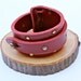Riveted Leather Cuff Red Leather Bracelet Unisex Mothers Day Gift Amy Fine Design