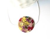 Women's Jewelry - Mother of Pearl Necklace - Flowers, Floral, Bridesmaids Gifts, Multicolor, Yellow, Red, Purple, Pink,  Blue, Artsy, Shell